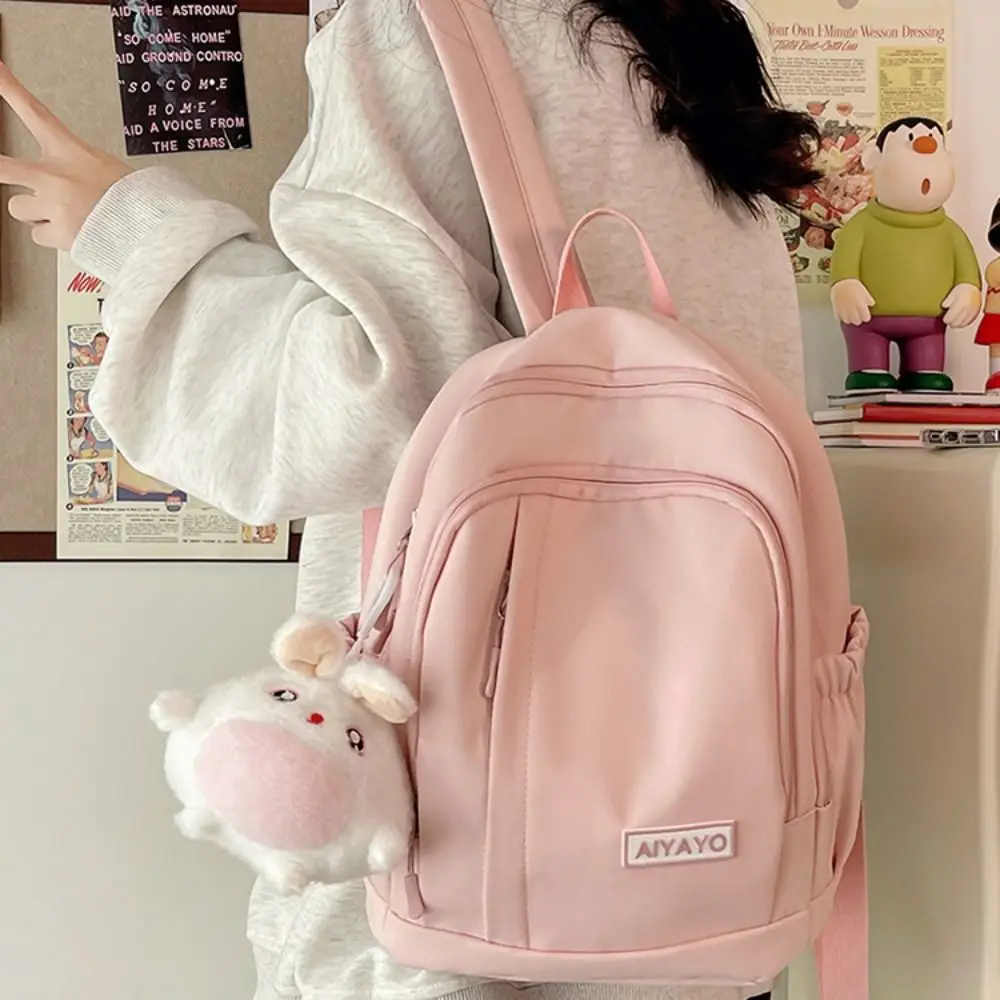 Large Handbag Waterproof Students School Bags Ins Multi Pockets High School Backpacks Nylon Cartoon Teenage Shoulder Bags Girl