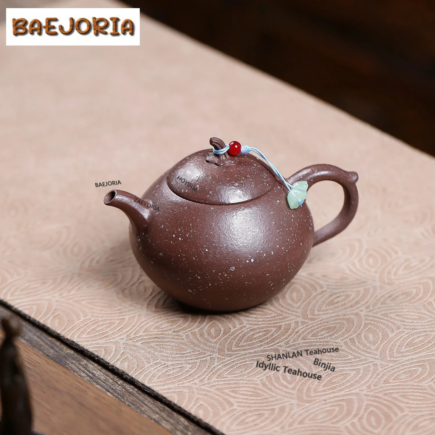 200ml Classic Yixing Purple Clay Teapots Handmade Eggplant Pot Raw Ore Snowflake Mud Kettle Zisha Tea Set Cha Decoration Craft