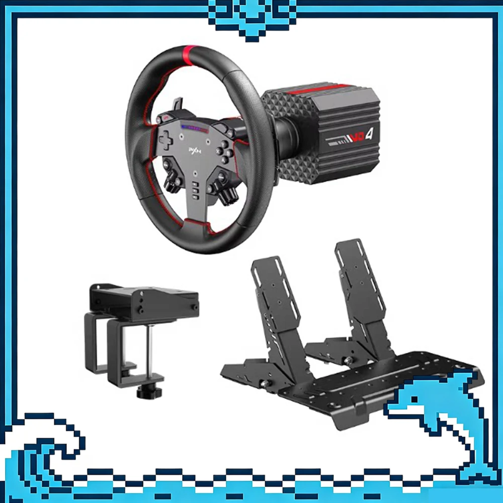 

Игровой руль PXN VD4 Bundle Racing Wheel с силовой обратной связью 4 Нм, сервоприводом Direct Drive серии PXN VD для ПК