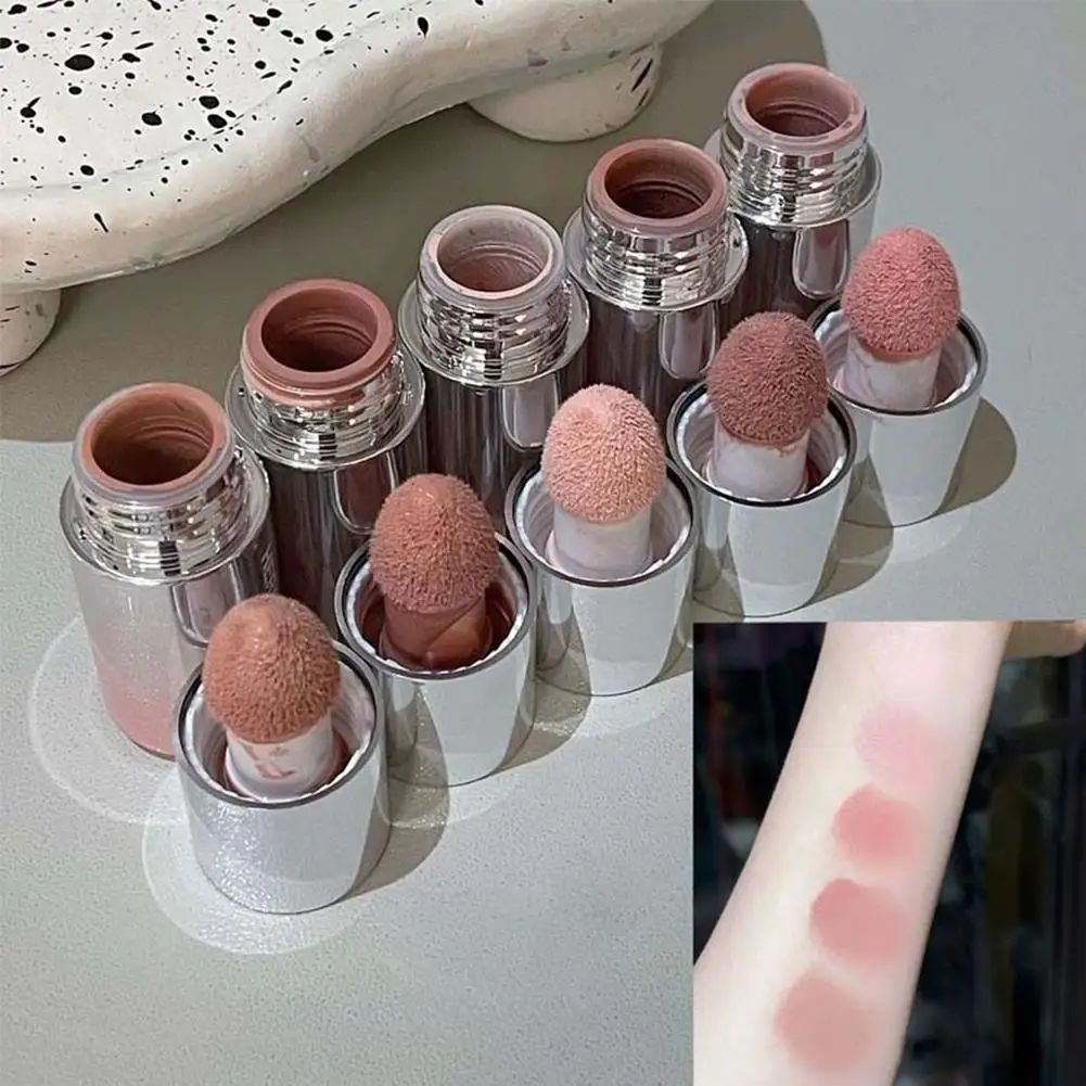 5.8g พีชสีชมพู Plush แปรง Liquid Blush Cheek Cream Smooth แต่งหน้า Rouge สีส้ม 5 Velvet Blusher Matte Nude Apricot สี F8q0