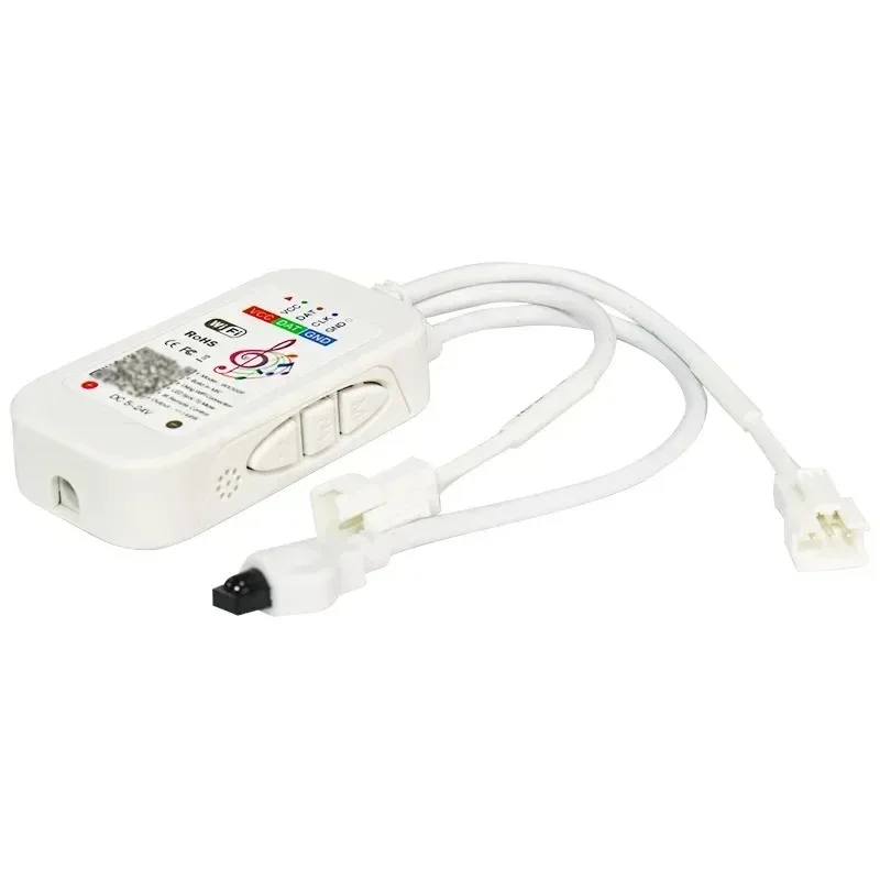 5‑24V WiFi LED Pixel Controller 24Key Remote Mic Music Voice Control For WS2811 WS2812 RGBIC LED Strip