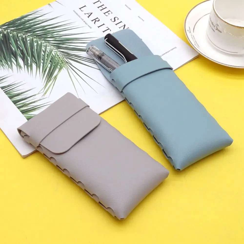Borsa per occhiali da sole in pelle tinta unita Custodia per occhiali leggera impermeabile Custodia per telefono in stile coreano Porta occhiali Donna/Maschio