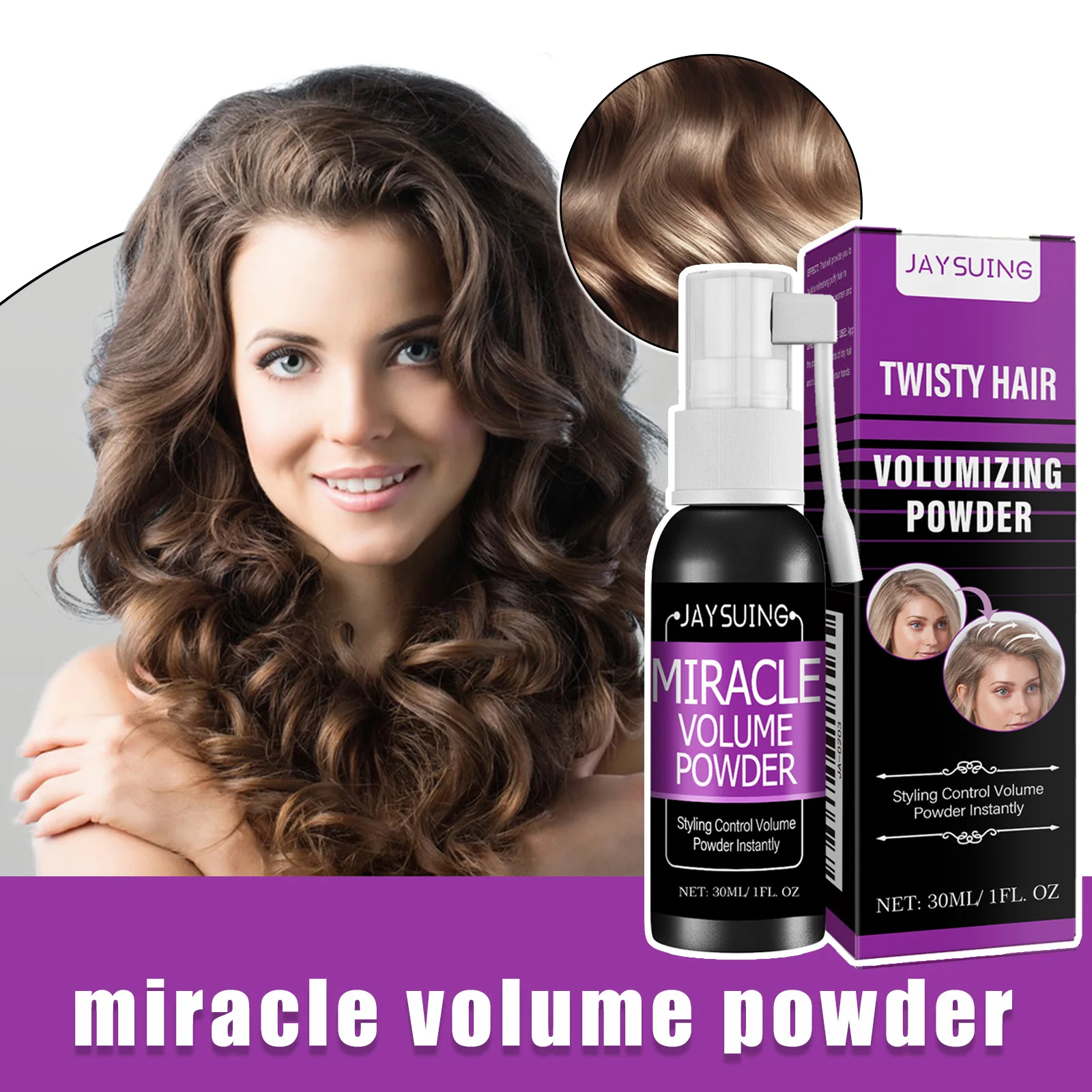 Haarpluizige spray Vergroot het haarvolume Langdurige wasvrije oliecontrole Verfrissende sneldrogende haarshampoo Stylinggelspray