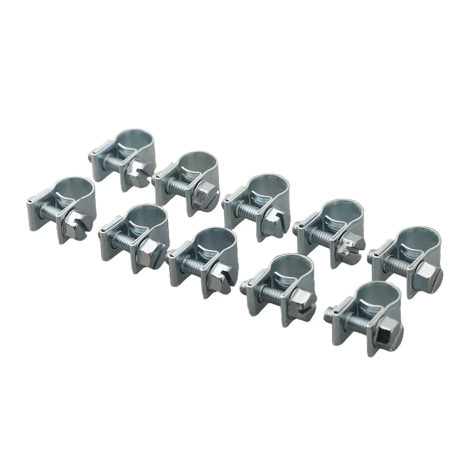

10pcs Carbon Steel Hose Clips Nut And Bolt Fuel Line Clamps Petrol Pipe Diesel Air Small Clamp 7-9mm 9-11mm Adjustable Home Clip