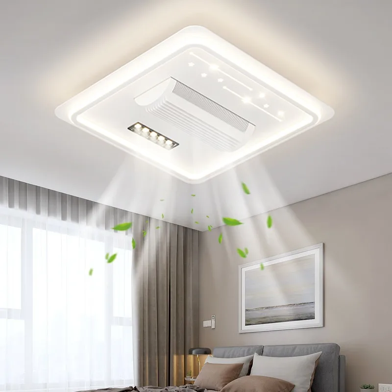 モダンな LED リーフフリーシーリングファン 6 スピードシーリングライトリモコンリビングルーム寝室子供部屋ファンライトホーム照明