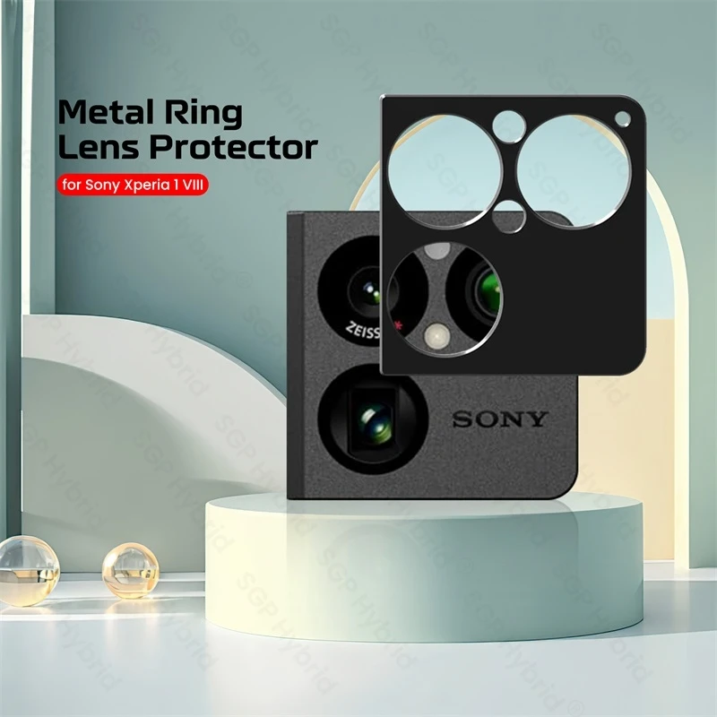 Capa de Lente com Anel de Metal para Sony Xperia 1 VIII 5G, Protetor de Câmera Traseira para Xperia1-VIII, Acessórios