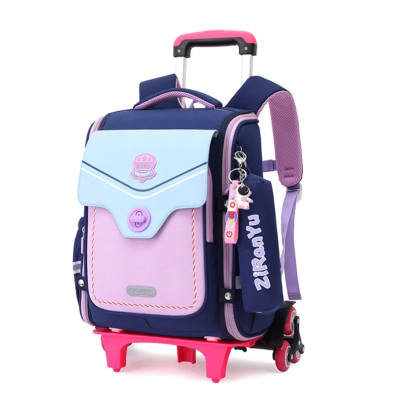 Wheeled backpack Kids Trolley School Bag Children School Backpacks with Wheels School Book Bags For Students Rolling Backpack