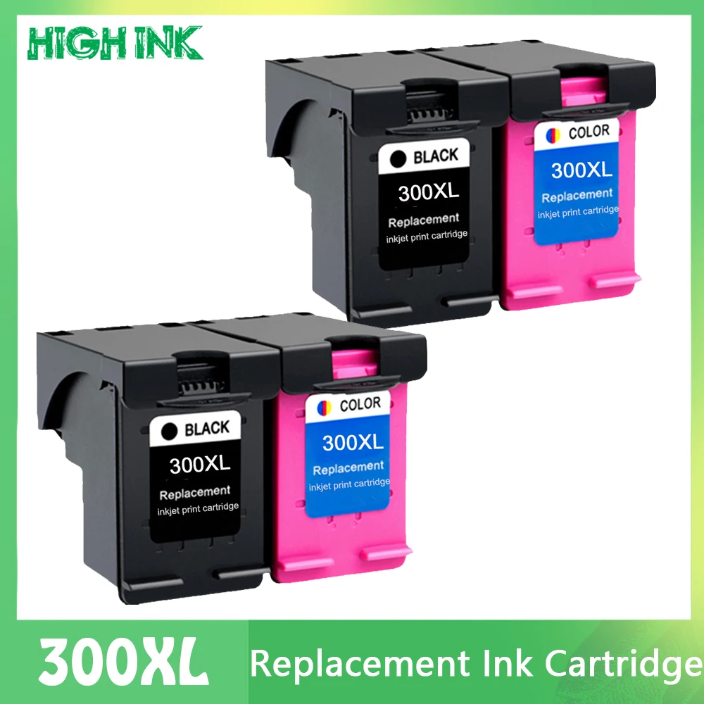 Compatible 300XL Ink Cartridge Replacement for HP 300 XL HP300 Deskjet D1660 D2560 D5560 F2420 F2480 F4210 F2492 Printers