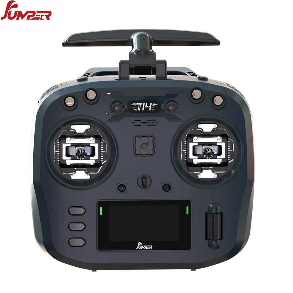 Jumper T14 2.4Ghz/915Mhz 1W ELRS Remote Control CNC Hall Sensor Gimbals Bi-directional Foldable Antenna OLED Display FPV Drone