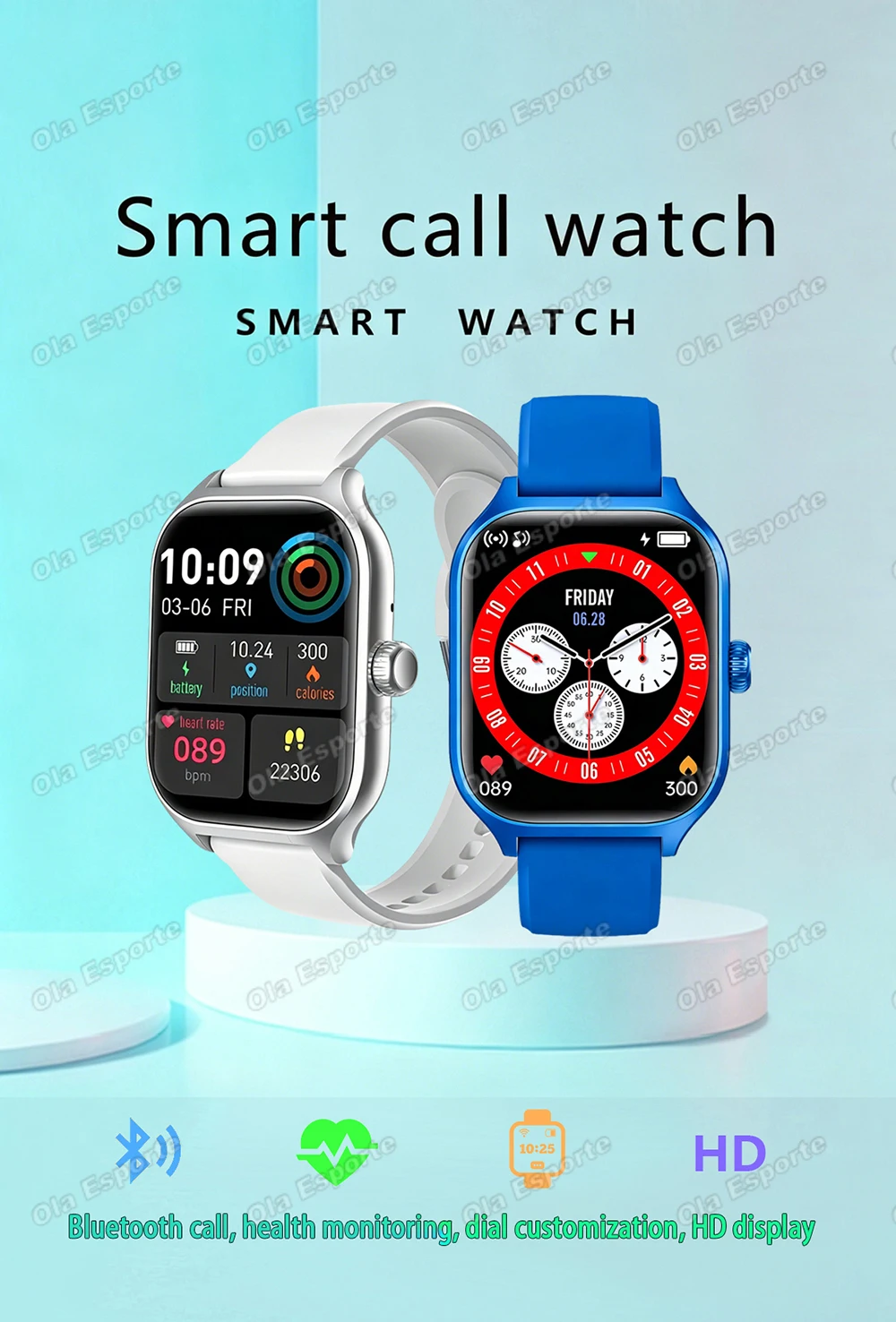 Smartwatch With Bluetooth Calling And Full Touch Display For Men_voghion.com