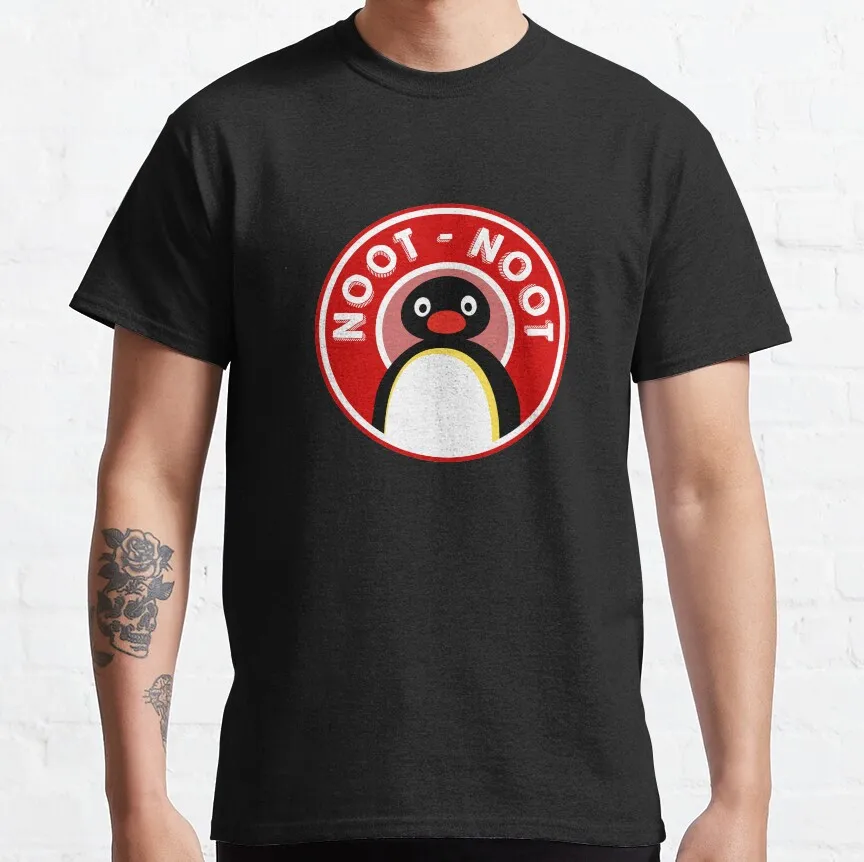 

Vintage Noot Noot Pingu Meme Retro 80s cartoon graphic t shirts Funny Penguin Lover Gift t shirt 100% cotton arge size tops