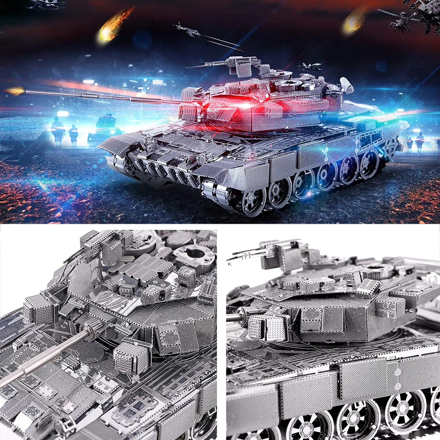 Piececool-rompecabezas 3D de METAL para adultos o adolescentes, T-90A de tanque militar, DIY, modelo de Metal, Kit de proyecto de construcción, gran regalo