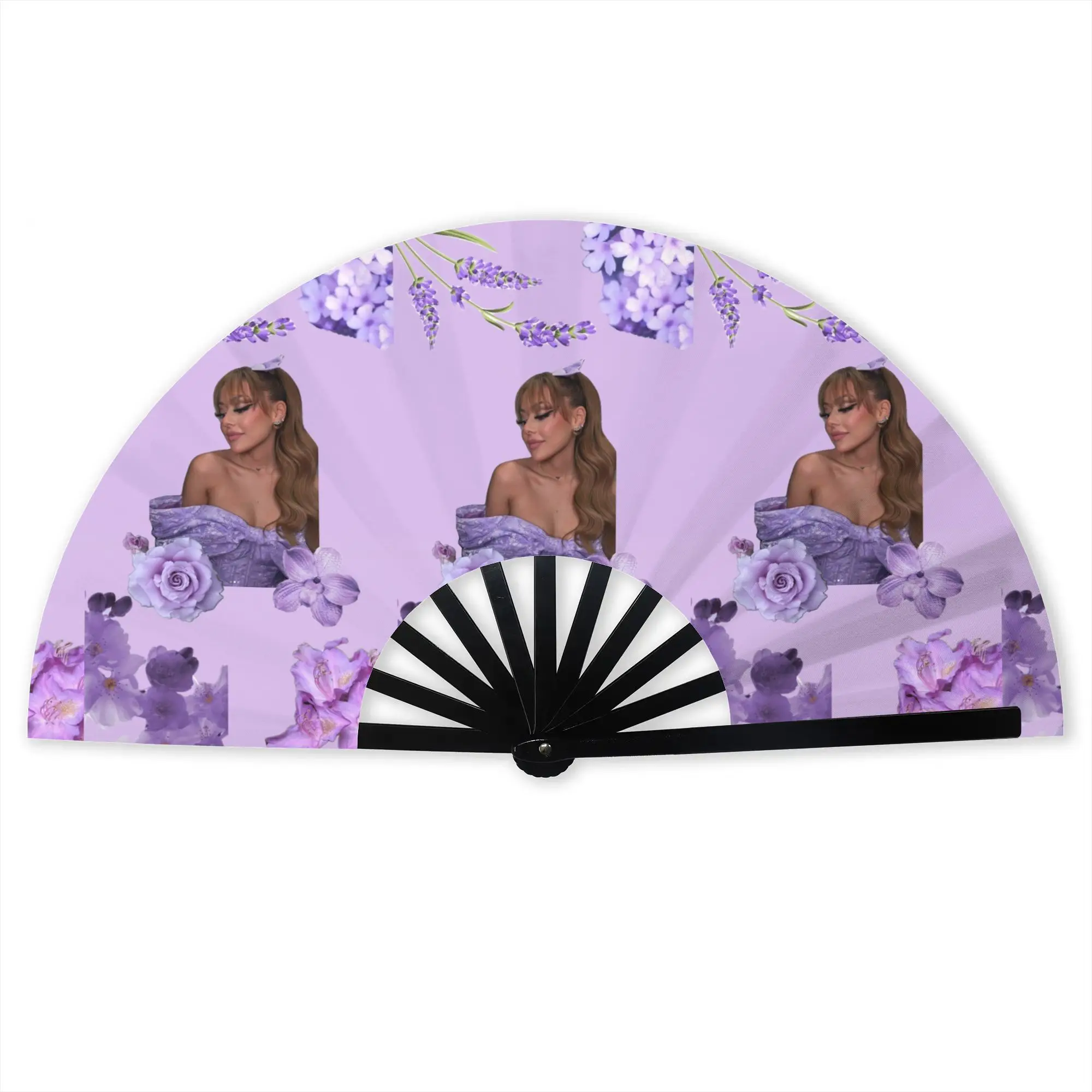 A-Ayliva In Liebe Flower Folding Hand Fan Personalized Cool Singer  Polyester Fabric Fan Funny Summer Accessory Decorative Fans