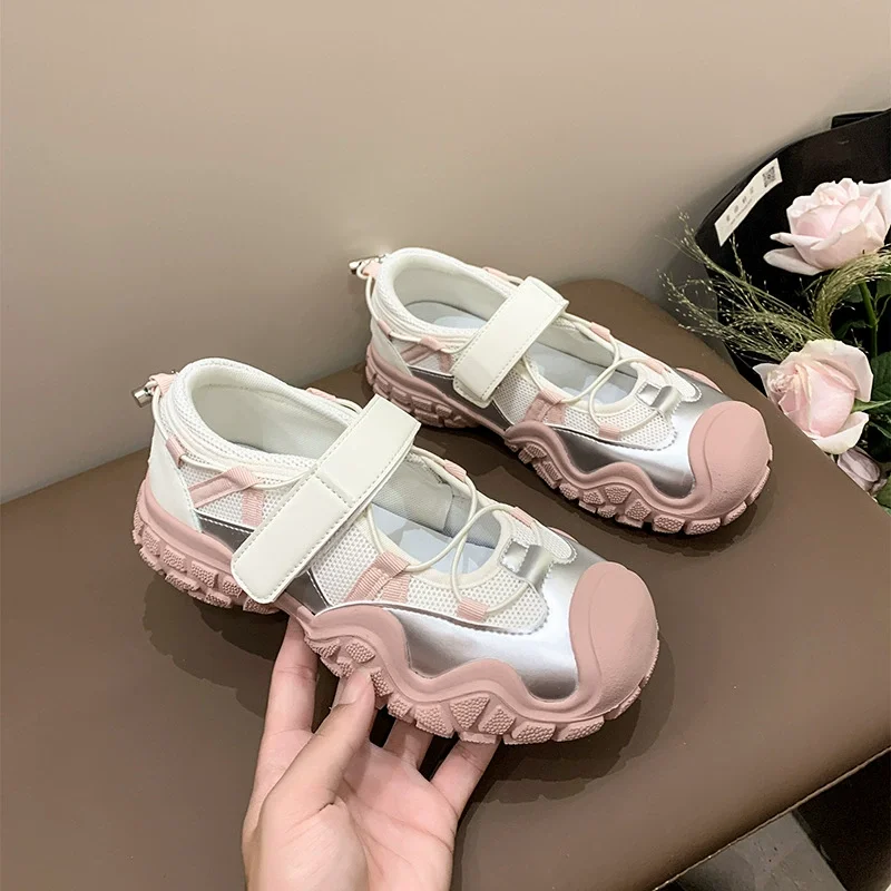 

2025 Autumn New Platform Thick-Soled Ballerina Shoes for Women Low-top Sport Shoes Sandals Trendy Mary Jane Women Shoes