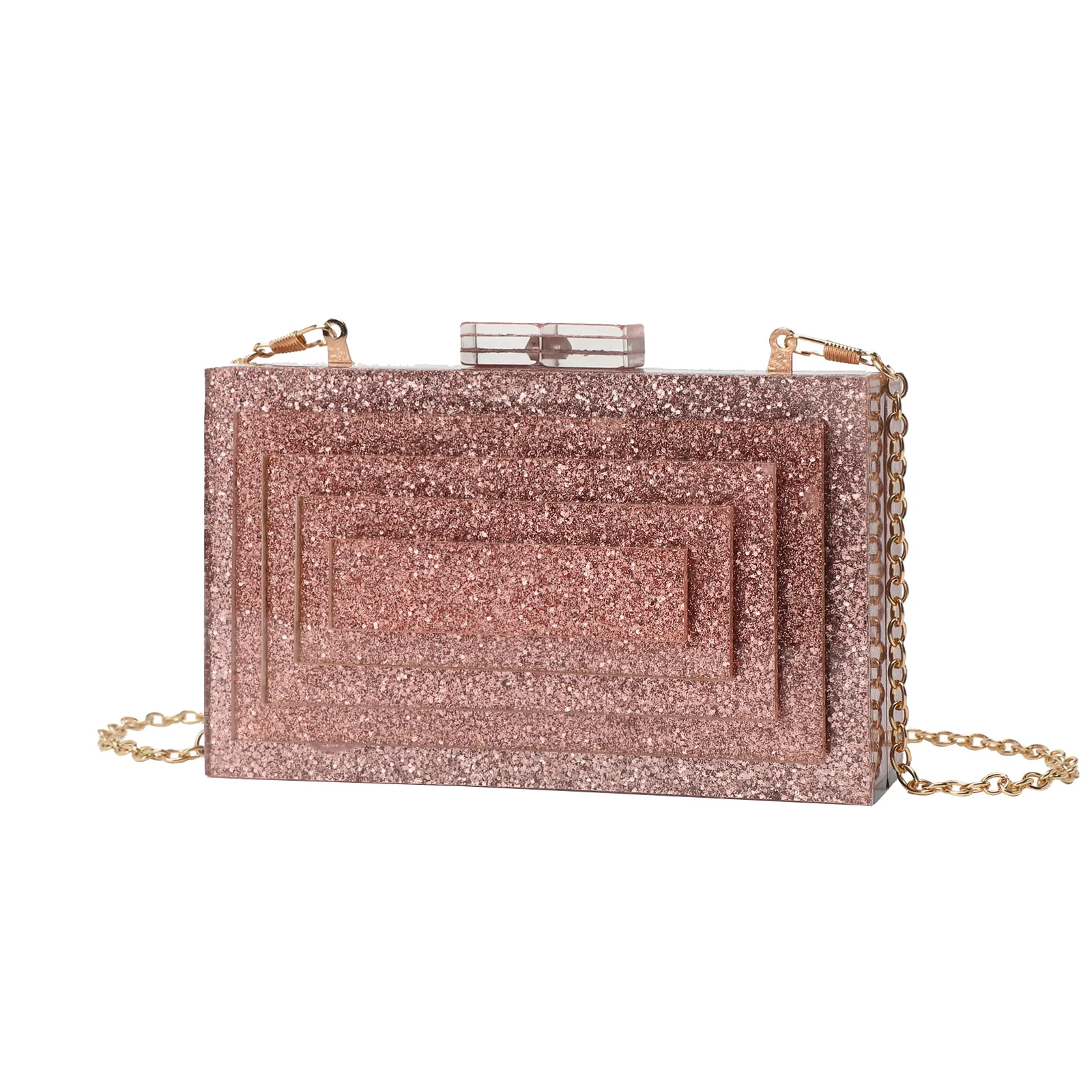 حقيبة عشاء أكريليك، حقيبة يد عصرية ذات جو سلسلة كتف، حقيبة ساعي البريد، ملابس الحفلات والولائم المسائية