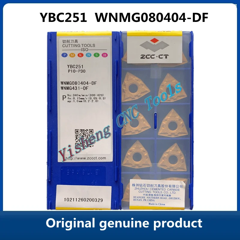 Imagem -02 - Original Zcc ct Ybc251 Wnmg080404-df Ybc152 Ybc151 10 Pcs Carbide Insere Cnc Turning Tool Lathe Cutter Tools