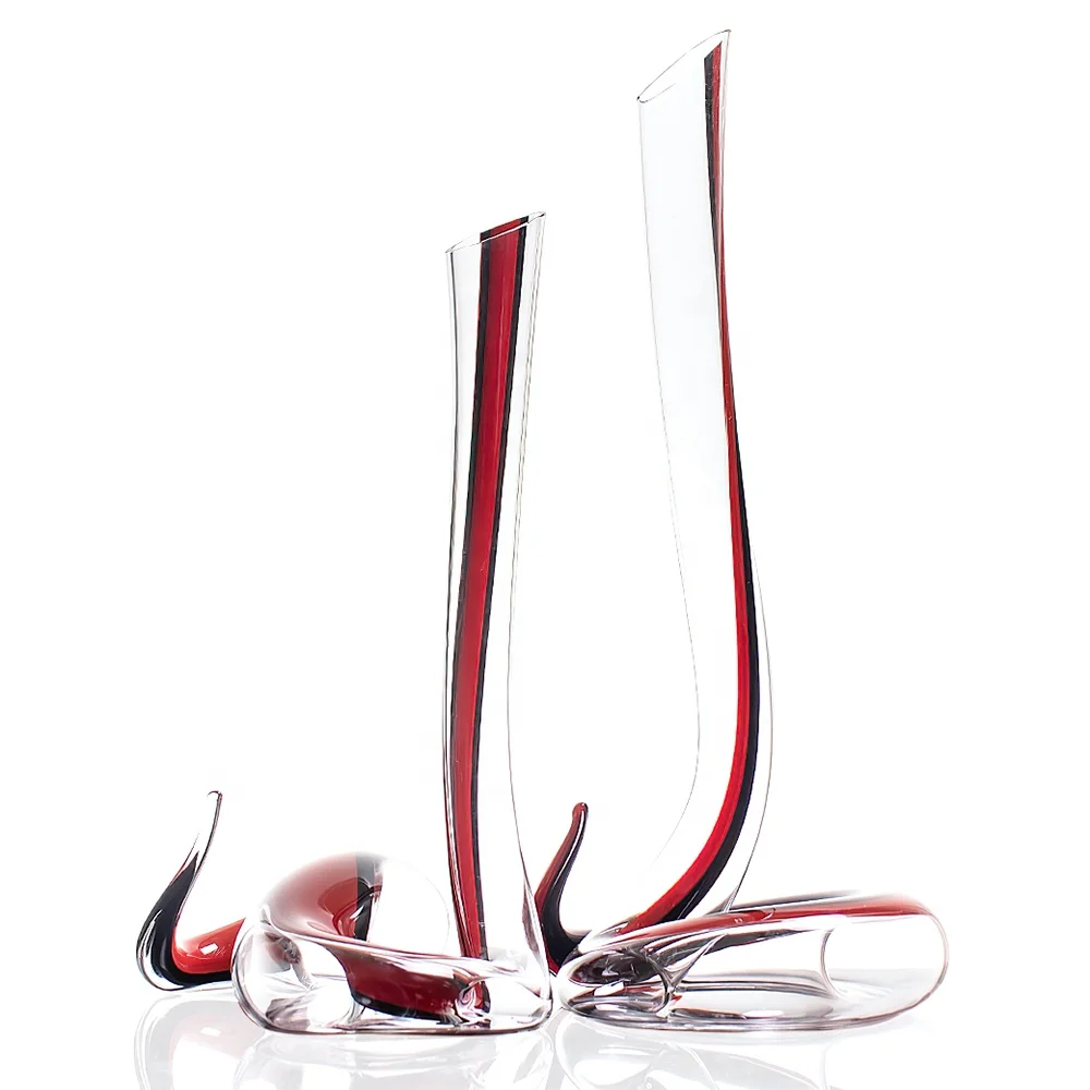 

Creative Coiled Snake Shape Red Wine Carafe Colored Lead-free Crystal Glass Wine Decanter