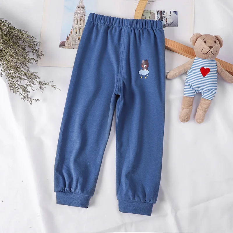 子供用の柔らかい綿のロングパンツ,1〜5歳の赤ちゃん用のレギンス,幼児用のパンツ,漫画,暖かい,男の子,女の子,子供用,秋