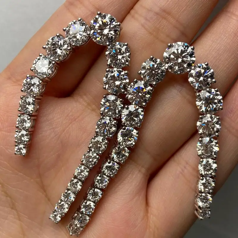 RUIF 2025 Classic Style 9K 10K 14K 18K And With HPHT Lab Grown Diamonds Round Shape Earings