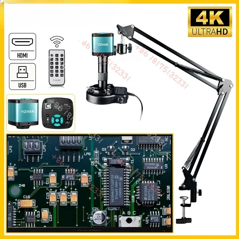 YIZHAN 4K 48MP HD Electronic Digital Microscope For Soldering  USB IMX327 Chip Industrial  150X Lens for PCB Repair