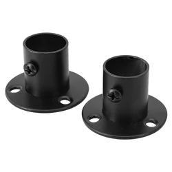 2Pcs/set Stainless Steel Pipe Bracket Tube Support Flange Seat For Wardrobe Hanging Rail Rod Pole Socket End Holders 19mm-32mm
