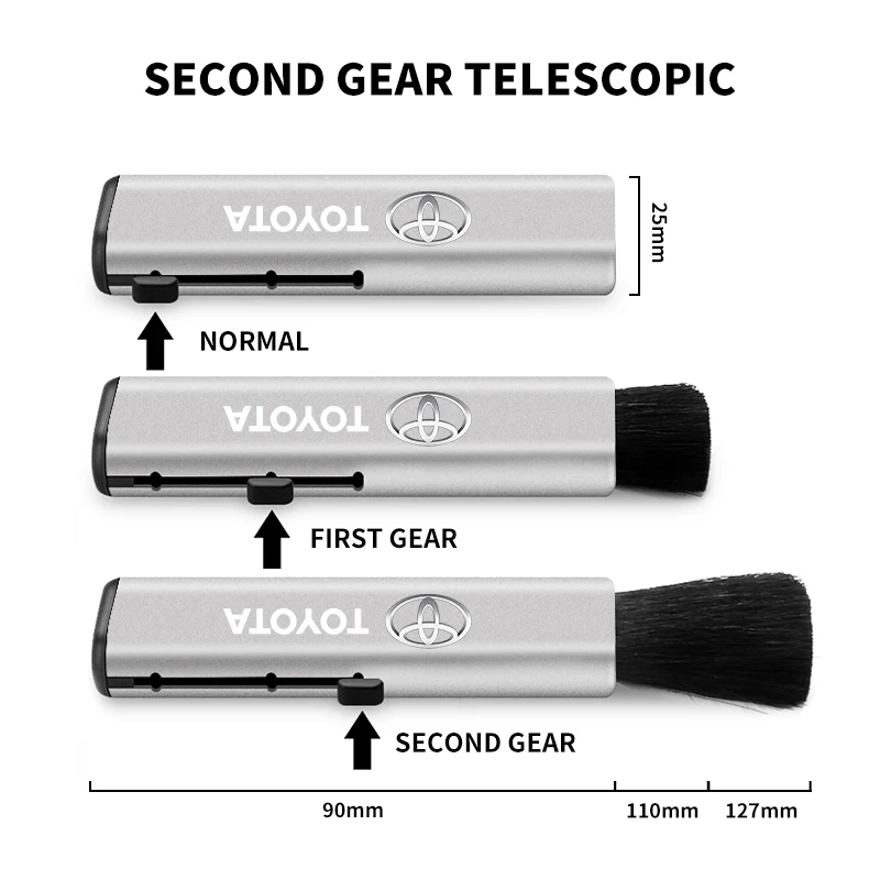 فرشاة التنظيف الداخلية للسيارة فرشاة ناعمة صغيرة تلسكوبية لسيارة Toyota Century Auris FCV Mirai Premio Camry Carola Prius Crown Reiz #2