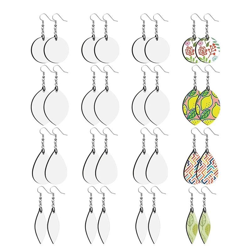 Heat Transfer Sublimation Ornament Blanks With Earring Hook And Jump Ring For Jewelry Making Sublimation Accessories