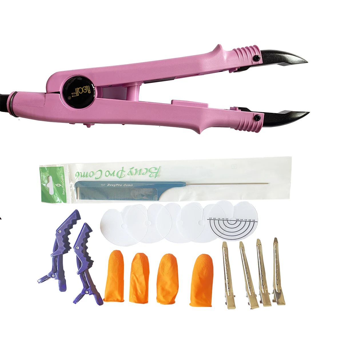 beautifull pink color  FLAT PLATE Fusion Hair Extension Keratin Bonding Tool Heat Iron hair connector