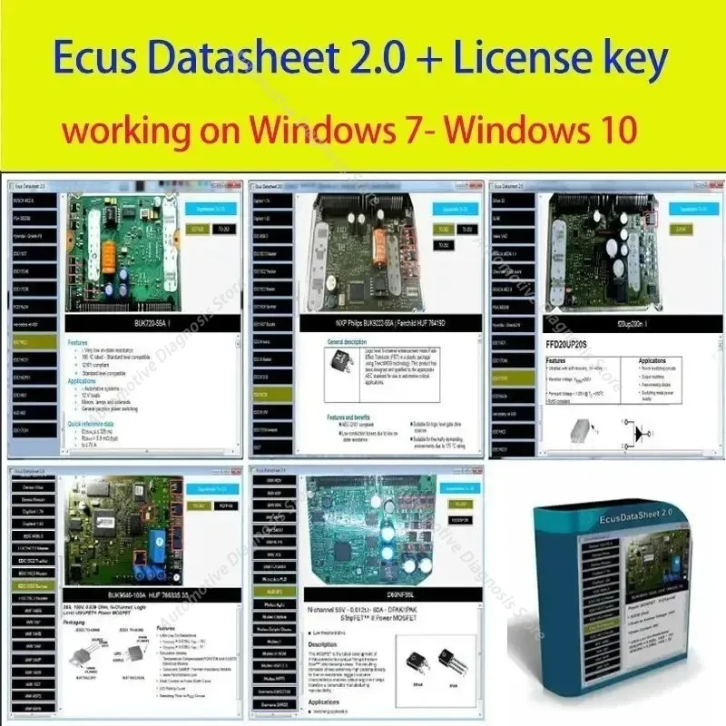 Newest Ecus Datasheet 2.0 ECU Repair Software PCB Schematics with Electronic Components of Car ECU Additional Information tools