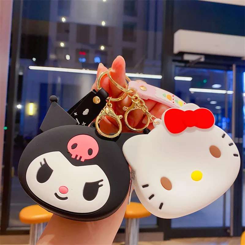 

Сумка-кошелек Miniso Sanrio Hello Kitty с мультяшными персонажами Микки и Минни, силиконовый чехол-брелок для ключей, аксессуар для сумки