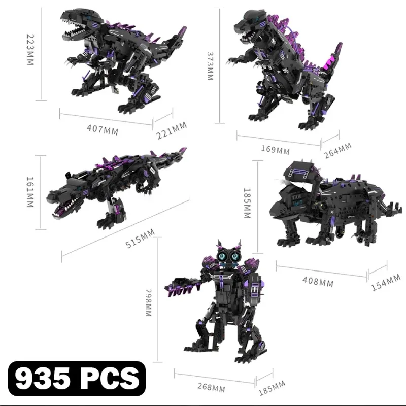 5 IN 1 Technische Transformation Mechanische Beast Dinosaurier Bausteine MOC Stadt APP RC Triceratops Krokodil Roboter Ziegel Spielzeug Kind