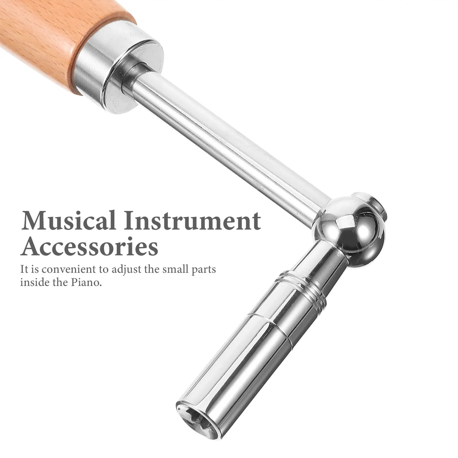 

Thin Rod Wrench Instrument Piano Tuner Tool Chargeable Repair Parts Harpsichord Tuning Wood Tone Accessory