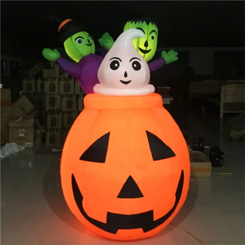 Opblaasbaar luchtmodel Pompoen Heks Schedel Spin Ghost Boog Deur Hoofd Ghost Festiva