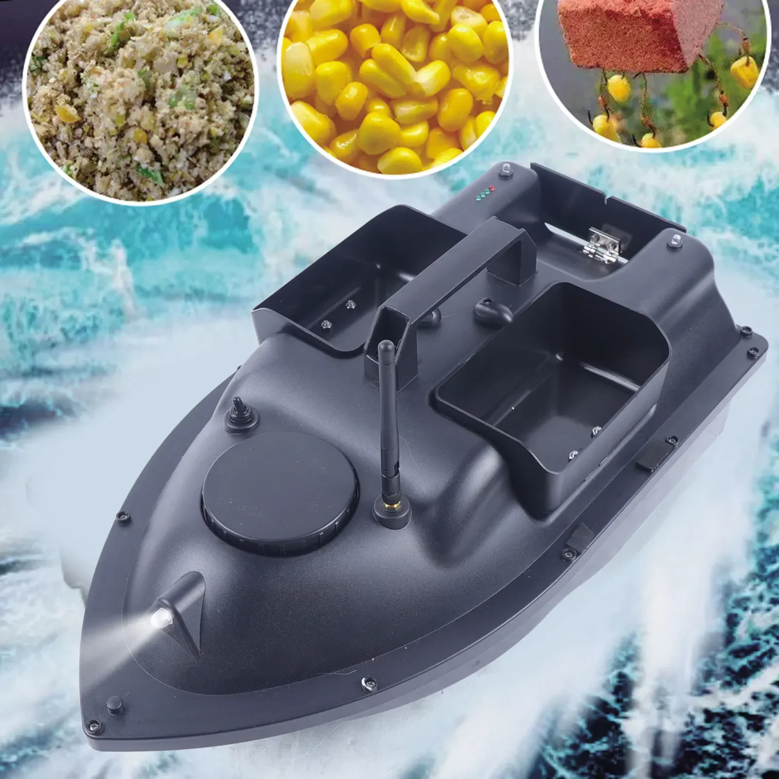 500M RC Fishing Bait Feeding Boat Baitboat 3-Slot Remote Control Fish Finder Fish Finder Feed Boat