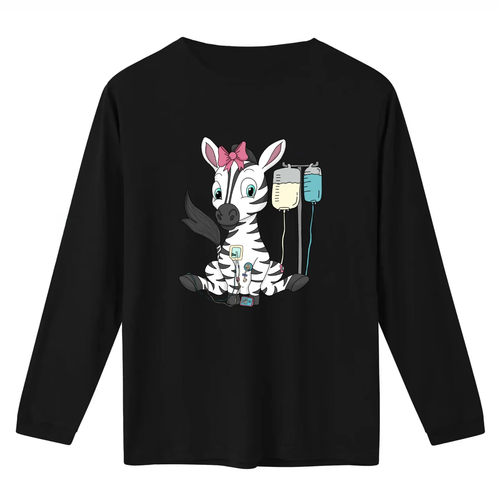Zebra Tubie T-Shirt Summer Casual Cotton Tee Oversized Streetwear Tops Vintage Graphic Print Loose Fit Short Sleeve