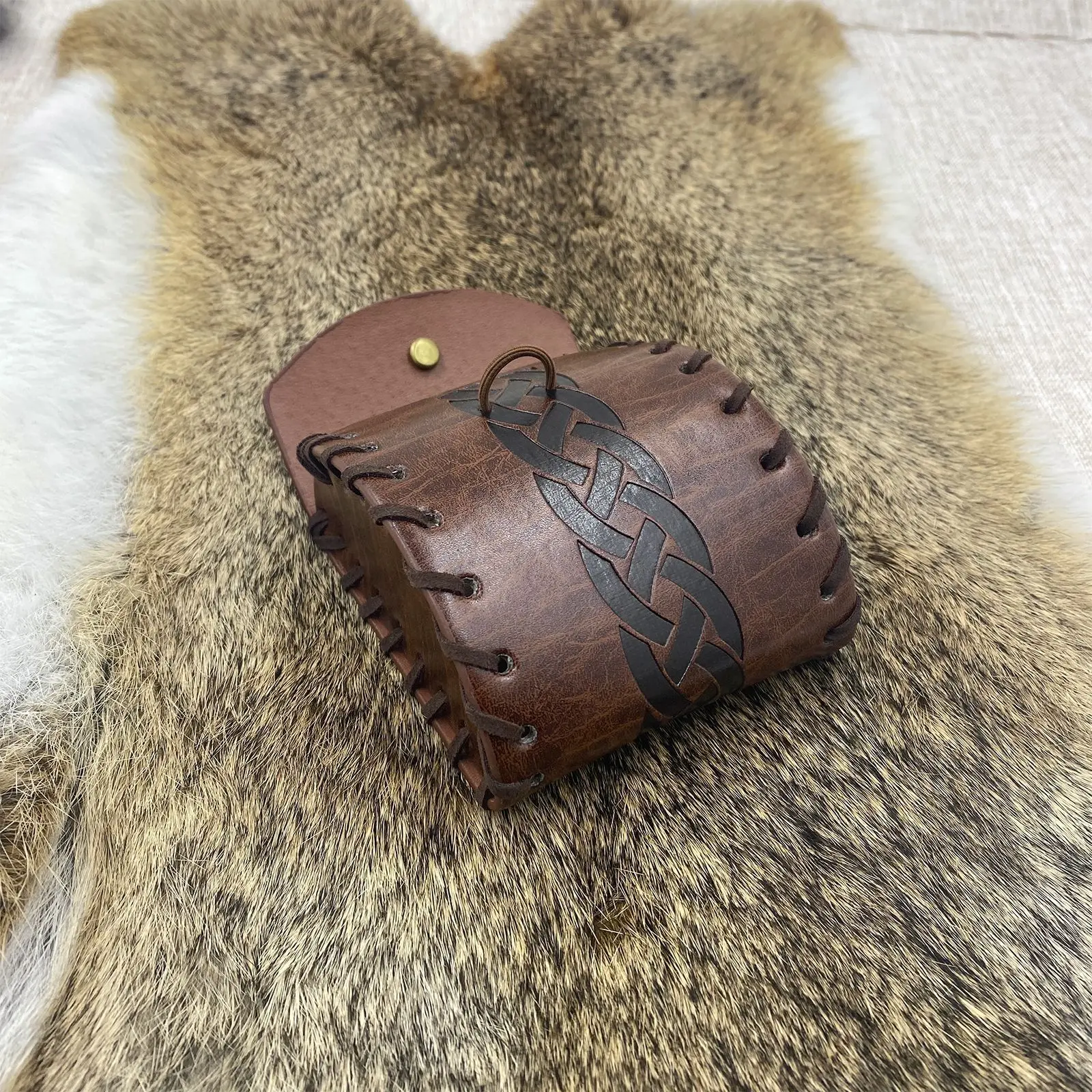 Marsupio medievale in ecopelle, mini borsa per dadi rinascimentale con coulisse, portamonete piccolo vintage per LARP