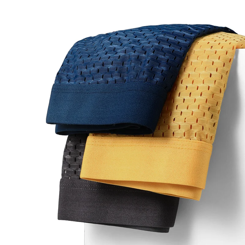 

Мужские трусы-брифы из ледяного шелка с низкой посадкой, антибактериальные, летние, тонкие, сетчатые, дышащие, для мальчиков