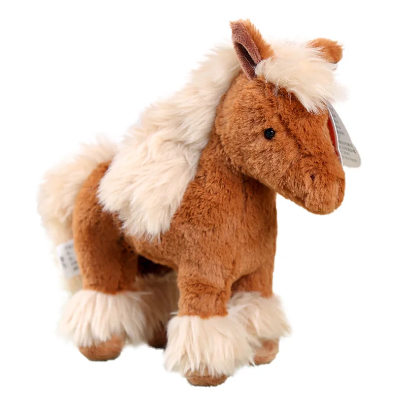 Muñeco de peluche de caballo de la vida Real, Animal relleno de alta calidad, juguete de Pony súper realista, regalo de cumpleaños clásico para niños