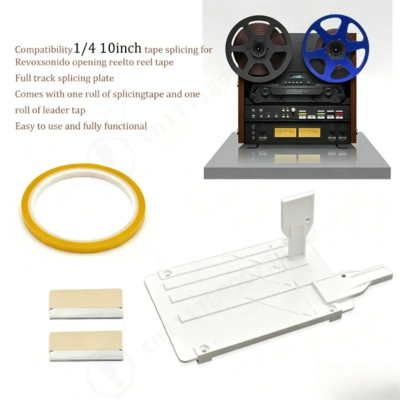 1/4 & 10 Inch Tape Splicer Kit White Splicing Block Connecting Rail Audio Recorder Tape Splicing Accessory for Audio Recording