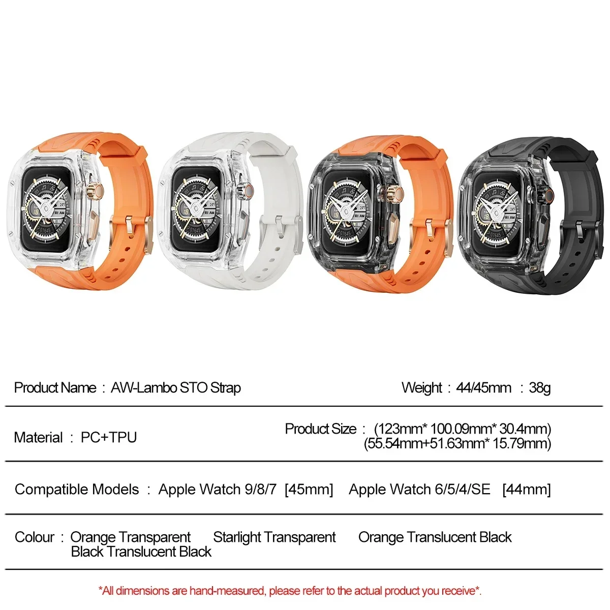 طقم تعديل حافظة واقية شفافة + حزام من البولي يوريثان لساعة أبل الترا 9 باند iWatch Series 10 9 8 7 6 5 4 45 مللي متر 44 مللي متر 49 مللي متر