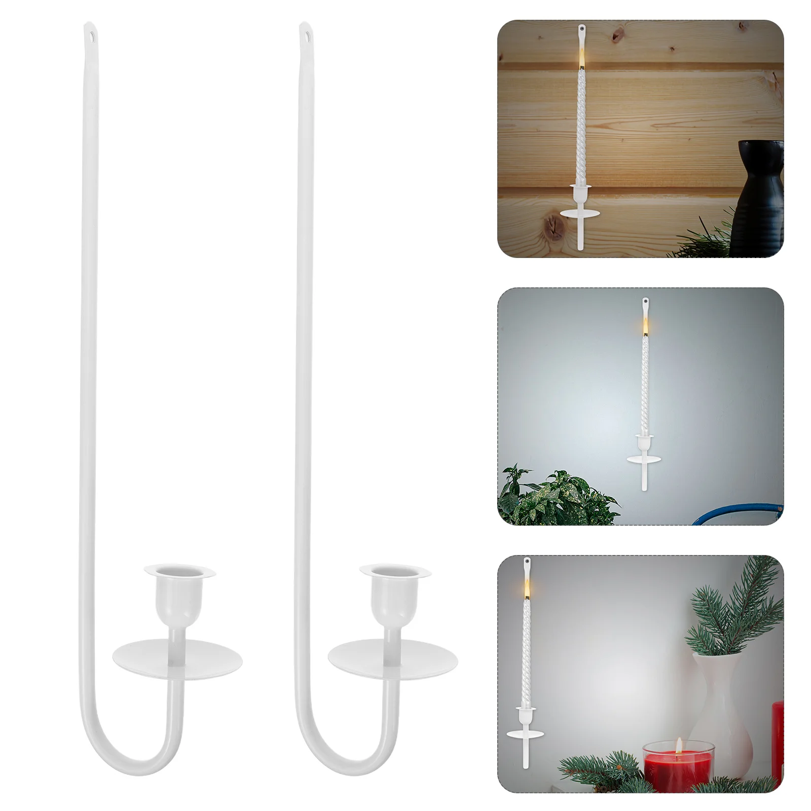 

2pcs Wall Sconce Holder Modern Metal Farmhouse Taper Pillar Stand For Entryway Stair Corner Living Room Iron Art Hanging