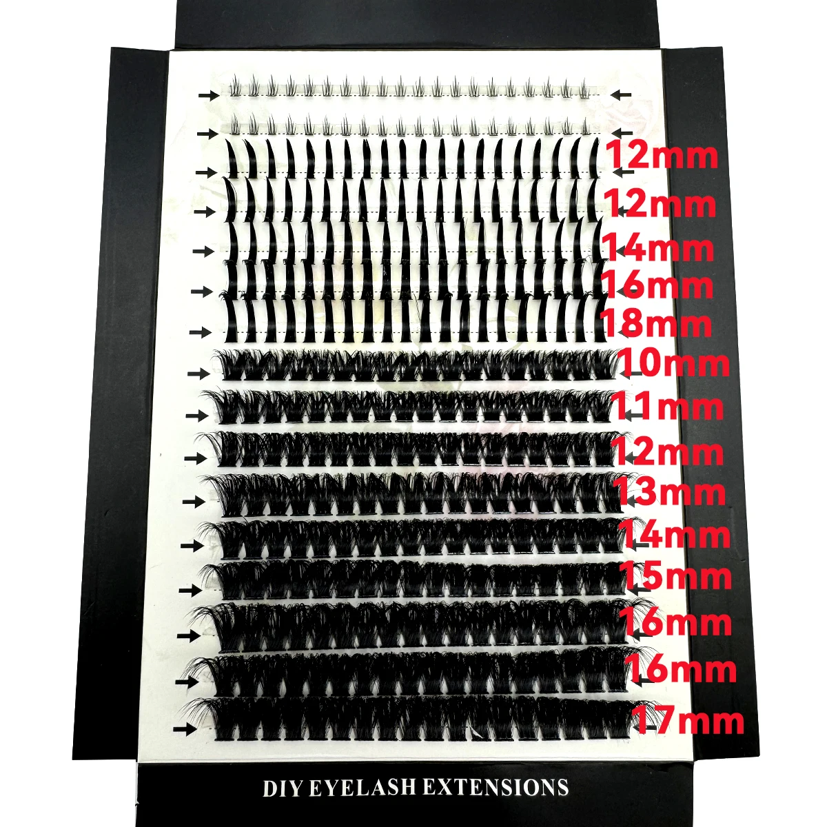 16 rangées de grappes de faux cils pointes et cils inférieurs bricolage Manga Cluster Extensions de cils imperméables grappes de cils individuels