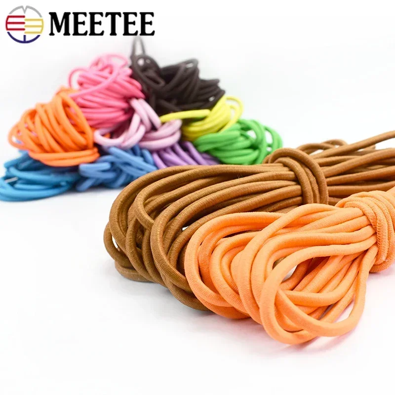 3/5/10M 5mm Elastic Band for Hair Round Rubber Bands Ropes Headwear Pant Belt Cord DIY Germnet Sewing AccessorIes