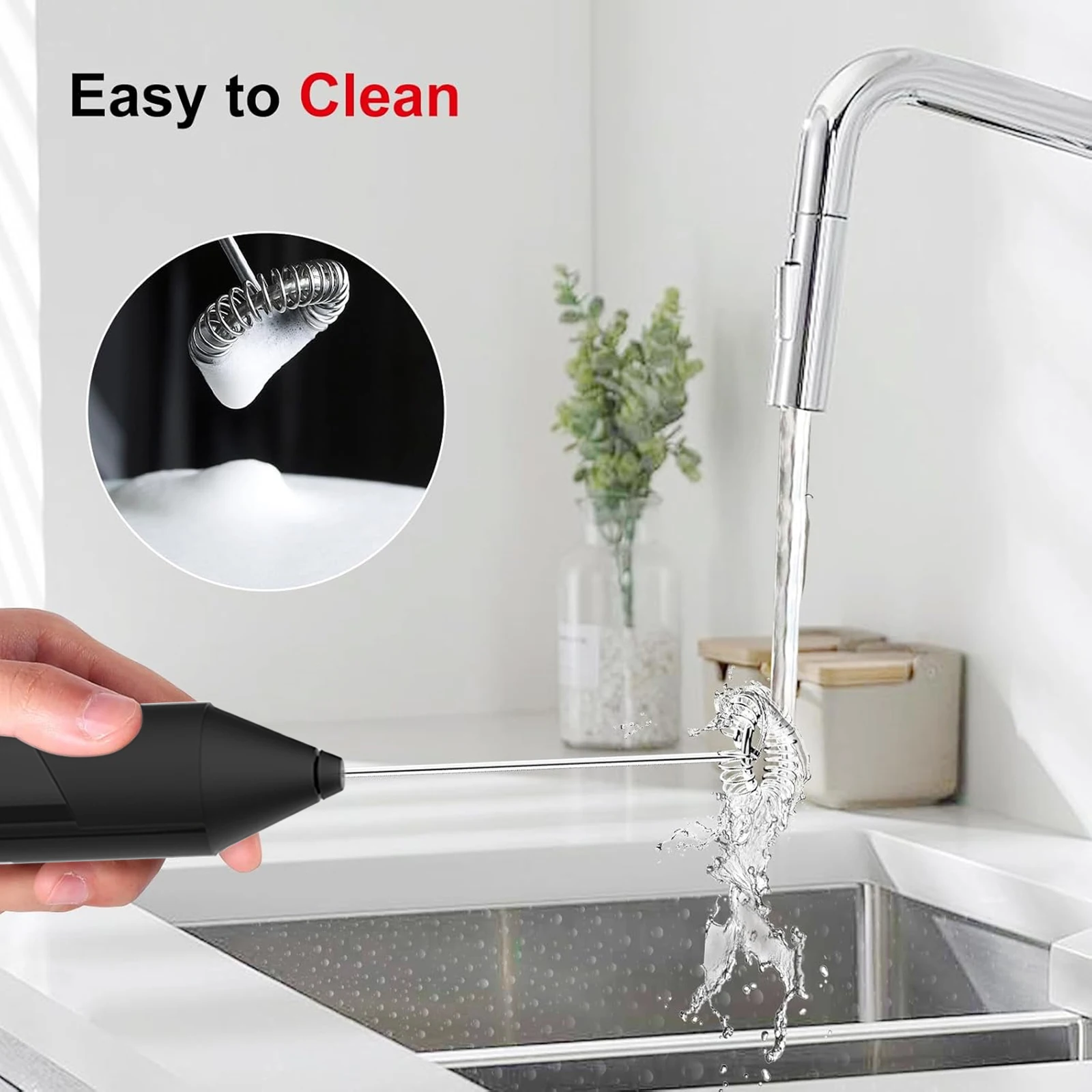 휴대용 전기 우유 거품기 강력한 우유 거품기 커피 라떼 및 우유에 적합