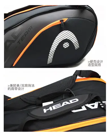 Original HEAD Tennisracketryggsäck Tennisväska 6-9 Tennisracketväska Padel Tenis Raquete Badminton Strandpaddelpaket Herr 10 best sales väska strandtennis - №3