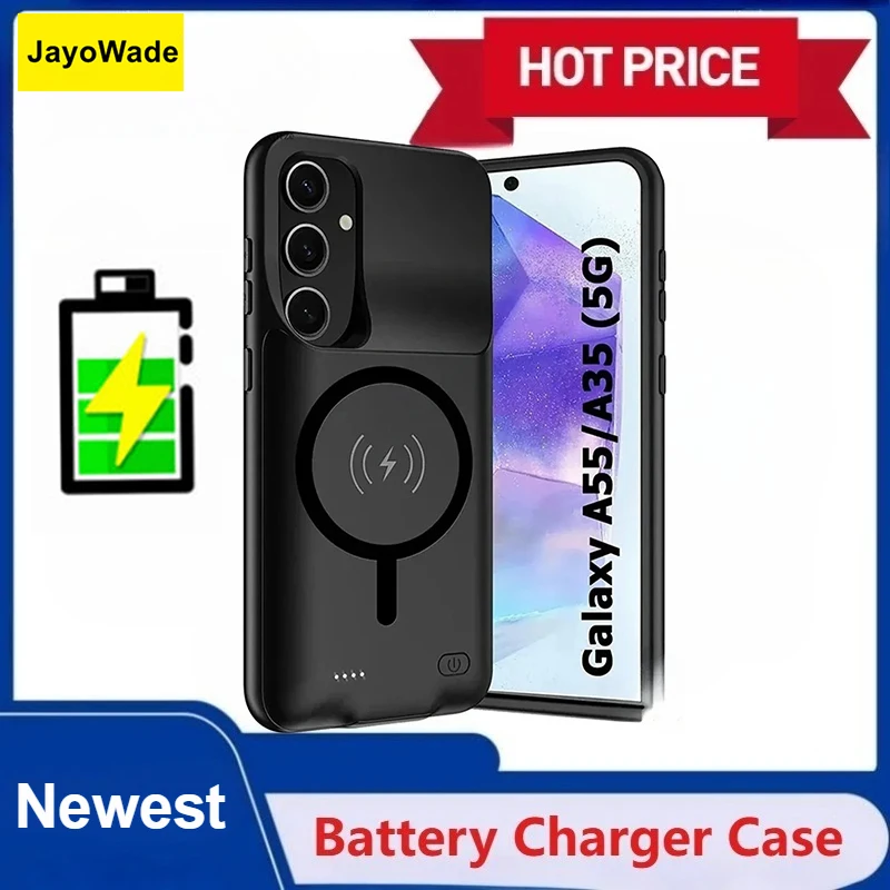 

Чехол Power Bank 10000 мАч для Samsung Galaxy A35 A55, чехол для беспроводной зарядки аккумулятора Magsafe Power Bank A35 A55