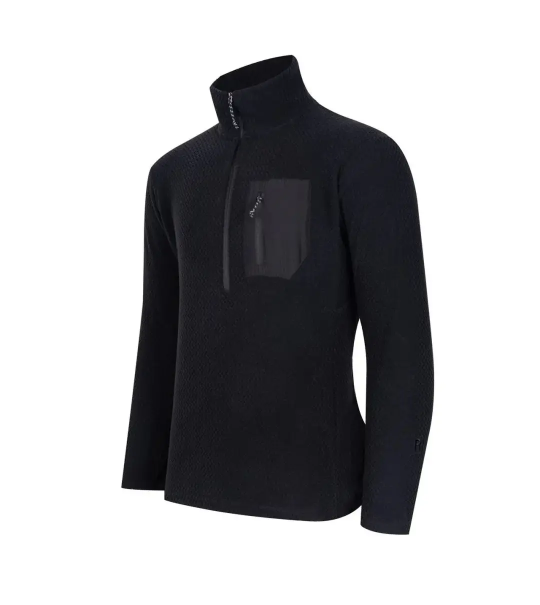 T-Shirt für Felsklettern, Wandern, Camping, Angeln, Outdoor-Bergsteigen, Reisen, Ausflüge, Sport Wellenmuster-Hoodie mit Halbem Reißverschluss – Detail 17