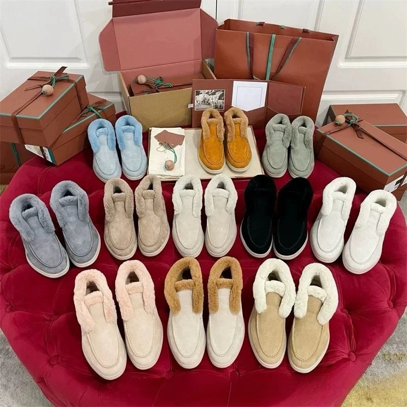 أحذية ثلج دافئة من الصوف الجلدي الحقيقي، فرو مدمج مع أحذية قصيرة من الصوف، أحذية مسطحة القاع، أحذية نسائية متعددة الاستخدامات #2