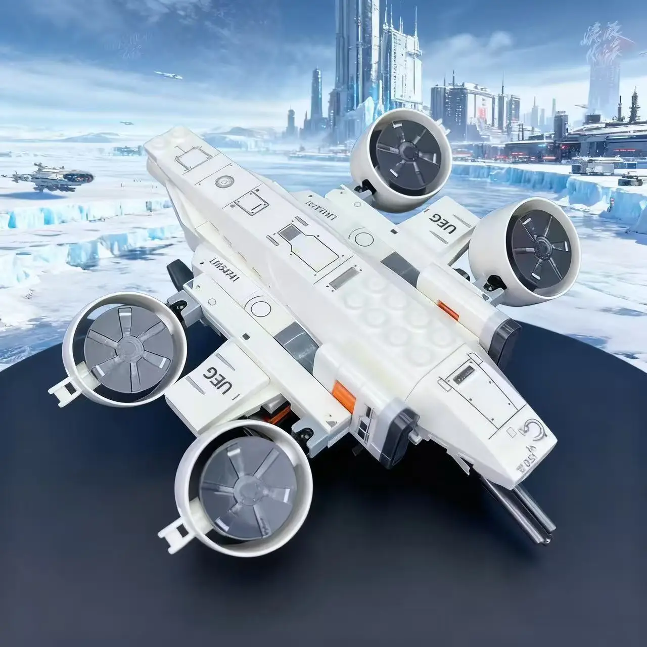 เซมโบ บล็อก ยานพาหนะขนส่งบนพื้นผิวดวงจันทร์จากภาพยนตร์เรื่อง โลกที่กำลังเดินทาง โดรนตัวล่า ตัวต่อของเล่นเสริมพัฒนาการ ของขวัญสำหรับเด็กผู้ชาย