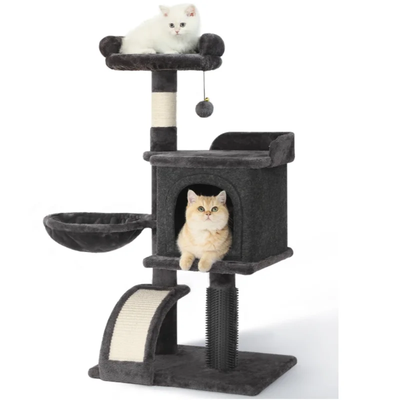 

HOOPET 36.6 Inch Tree Cat Climbing Frame Multi-Level Cat Litter Stable Non-Shaking Cat Tower with Sisal Scratching Post Hammock